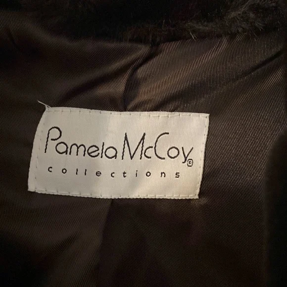 PamelaMcCoy Dark BrownFaux Fur LongCoat Size 1XNew with tags